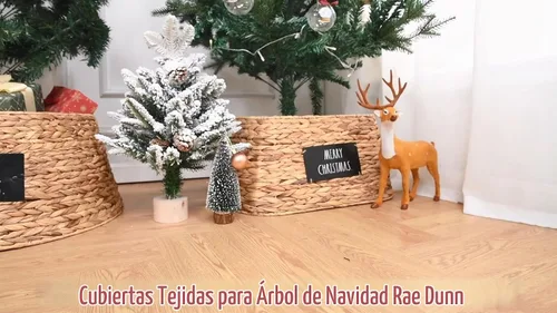 Vista 4 de Rae Dunn Collar de árbol de Navidad – Decoración de base para cubrir el soporte del árbol de Navidad artificial – Decoración rústica y de granja