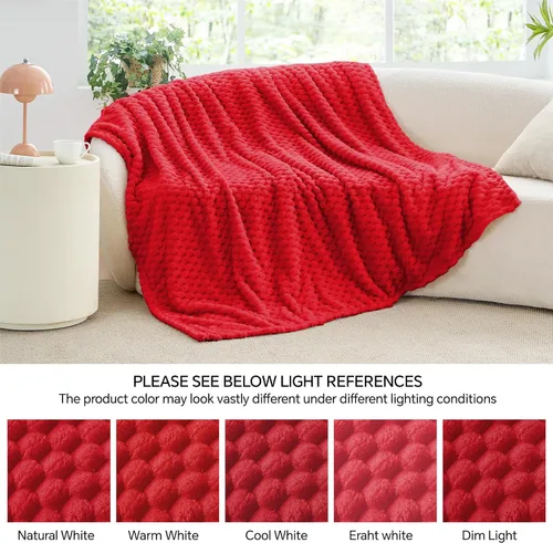 Vista 121 de BEDELITE Manta de forro polar para sofá y cama, manta decorativa de jacquard 3D de almendra, súper suave y acogedora, manta mullida cálida adecuada