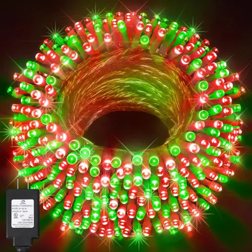 Vista 32 de KNONEW Guirnalda de luces de Navidad para interiores, 60 pies, 180 luces LED impermeables para exteriores, 8 modos de iluminación, función