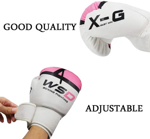 Vista 4 de Luwint Guantes de boxeo para niños y jóvenes, 4 onzas, 6 onzas, 8 onzas, guantes de entrenamiento premium para 3-5, 6-10, 10-12 años y adolescentes