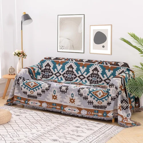 Vista 8 de Homcosan Fundas para sofá, funda de toalla de algodón de punto geométrico para sofá de 2 plazas, muebles de sofá, protector de mascotas, mantas