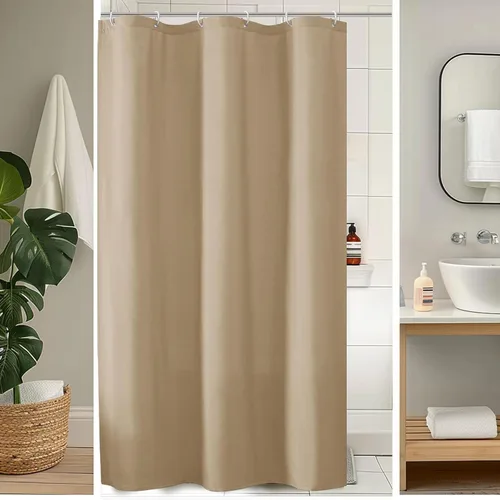Vista 27 de OVZME Zora Cortina de Ducha de Tela para Cabina de 36 x 72 Pulgadas - Cortina de Ducha Pequeña Suave Negra para Baño para Tamaño de Cabina Estrecha