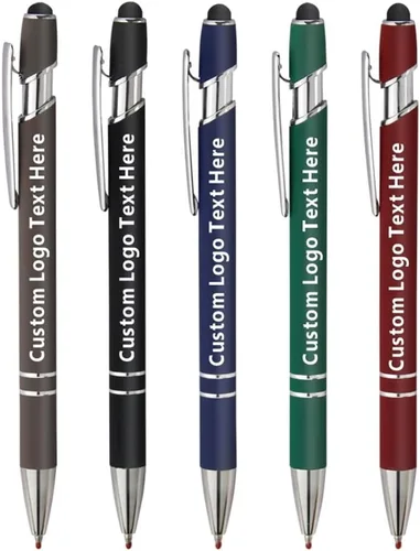 Vista 13 de Bolígrafos de tinta con punta de lápiz óptico con cuerpo de metal, punta media (0.028 in), bolígrafos de tinta de gel negra, 6 unidades, hogar, Negro