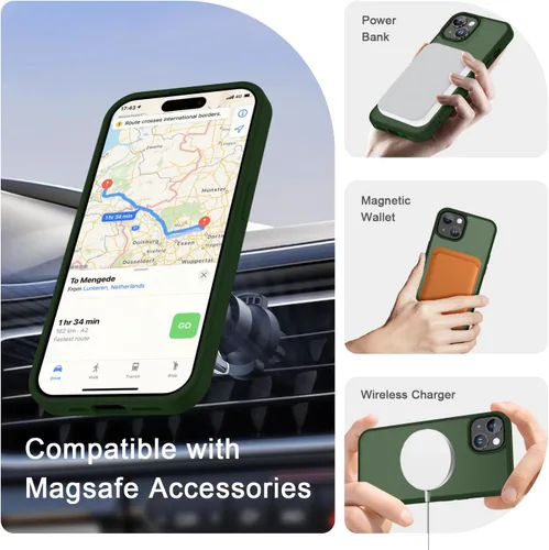 Vista 763 de Funda para Google Pixel 10 Pro XL, cubierta magnética mate, color negro Fit for MagSafe, Screen Protector included, Shockproof Military Grade