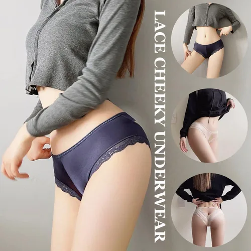Vista 2 de Bolivelan Tangas de encaje con espalda en V para mujer, paquete de 6