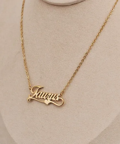 Vista 3 de Aoloshow Collar personalizado con nombre de corazón de amor, collar personalizado para dama de honor