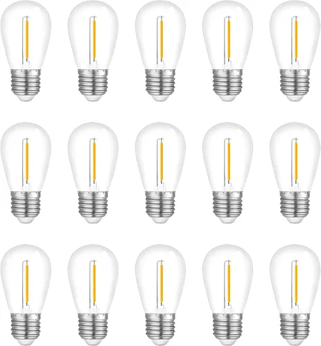 Vista 10 de Visther Bombillas de Repuesto Paquete de 24 Bombillas LED S14 de Colores para Luces de Cadena de Repuesto, Base E26 1W Plástico Irrompible