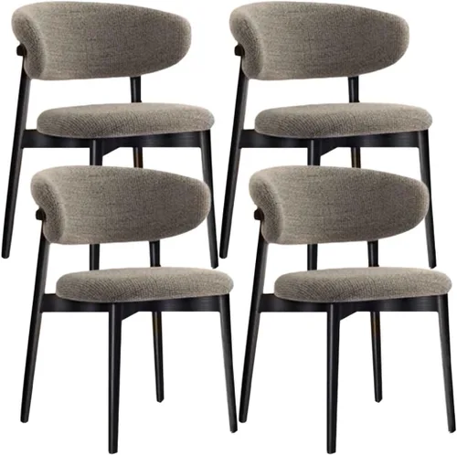 Vista 27 de YVYKFZD Juego de sillas de comedor, sillas de cocina de madera maciza, silla de comedor tapizada con respaldo curvo, silla de sala de estar sin Gris