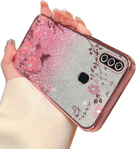 Vista 15 de Funda para Samsung Galaxy S8, Samsung S8 para mujer, cambio gradual con purpurina, cristal suave, TPU mariposa, floral, corazón, transparente, funda
