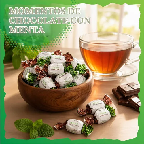 Vista 6 de Dulces de menta rellenos de chocolate Arcor Bolsa de 2 libras Dulces macizos de menta con chocolate envueltos individualmente Delicioso manjar
