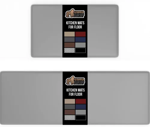 Vista 22 de Gorilla Grip - Tapete antifatiga acolchado para cocina, escritorio, ergonómico, superficie rugosa resistente a los rayones y al agua, para comodidad