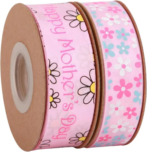 Vista 12 de Meseey Rollo de cintas para el día de San Valentín de 50 yardas, cinta decorativa de corazón rosa de 5/8 pulgadas para bodas, envoltura de regalos