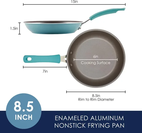 Vista 2 de Rachael Ray Cook + Create - Sartén antiadherente de 8.5 pulgadas, Agave Azul