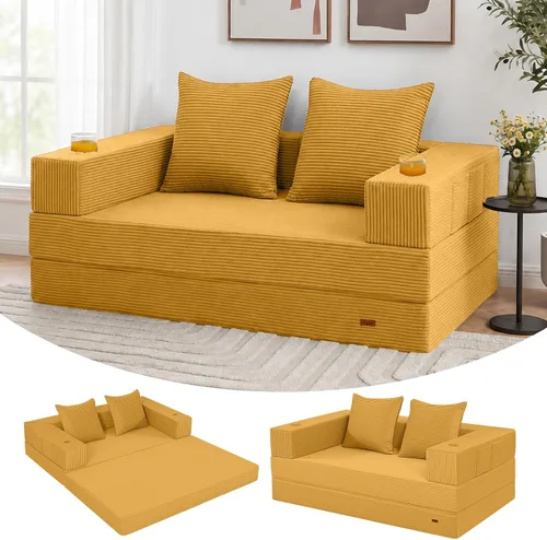 Vista 20 de COMAX Sofá cama futón, sofá cama convertible, sofás plegables sin hueso