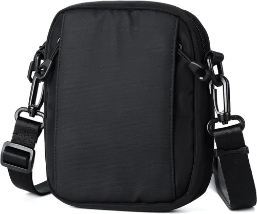 Vista 2 de WEPLAN Bolso cruzado para hombre, mini bolso de hombre, bolso de hombro de mensajero de viaje para hombre, bolsas laterales pequeñas para hombre