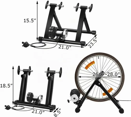 Vista 6 de Soporte de bicicleta de interior para ejercicio, convertidor de bicicleta estacionario de reducción de ruido, entrenador de bicicleta de resistencia