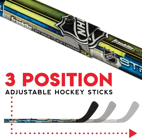 Vista 4 de Franklin Sports - Juego de porterías plegables para niños de hockey NHL - (2) porterías de hockey callejero y de rodilla - (2) palos de hockey