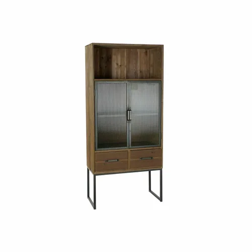 Vista 2 de Armario DKD Home Decor Negro Madera Metal Cristal (70 x 34.5 x 160 cm)