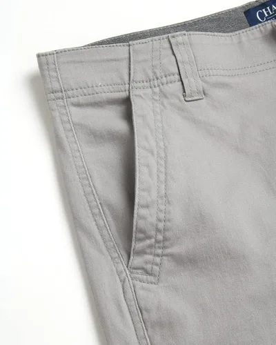 Vista 2 de Chaps Pantalones cortos para hombre - Pantalones cortos elásticos de algodón con parte delantera plana caqui (tamaño 30-38)