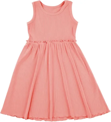 Vista 3 de blibean Vestido sin mangas Sumer para niñas de color sólido, tallas 4-13 años