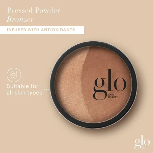 Vista 2 de Glo Skin Beauty Polvo prensado bronceador (Sunkiss) - Maquillaje a base de minerales que añade calidez y contorno natural para un brillo bañado por