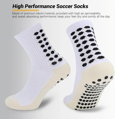 Vista 4 de Ultrafun 35 pares de calcetines de fútbol con almohadillas de agarre, antideslizantes, para fútbol, baloncesto, deportes, para hombres y mujeres