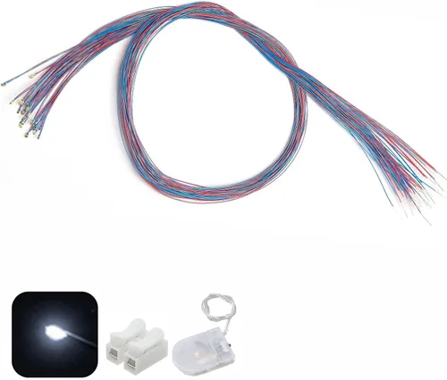 Vista 16 de 50 piezas pre-cableadas micro LED pre-soldadas 0402 SMD LED con accesorios de montaje para la construcción de modelos principiantes
