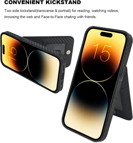 Vista 77 de KIHUWEY - Funda tipo cartera compatible con iPhone 15 con soporte para tarjetas de crédito, cierre magnético, soporte de cuero premium, cubierta