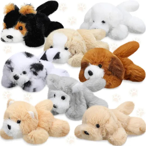 Vista 12 de Sumind 8 piezas de perros de Navidad de peluche, surtido a granel de lindos perritos de peluche de 5 pulgadas, pequeño animal para Navidad