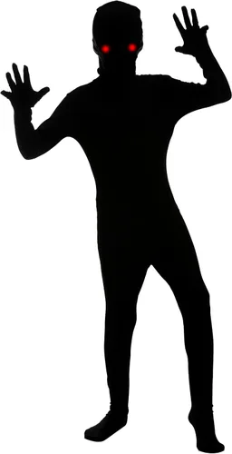 Vista 3 de Disfraz de demonio de sombra de ojos desvanecida de Halloween para niños y niños fiesta de disfraces temática de Halloween juego de rol mediano 8-10