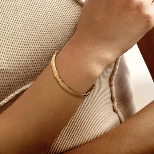 Vista 2 de Ross-Simons 6mm 18kt Gold Over Sterling Oval Bangle Bracelet