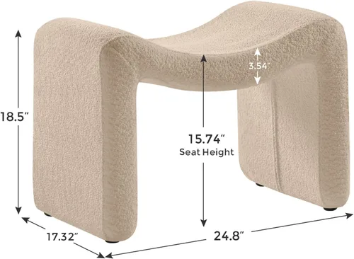 Vista 2 de VANOMi Reposapiés Otomano Grande, Taburete Multifuncional Moderno, Reposapiés Extra para Sofá, Asiento Adicional para Sala de Estar, Entrada, Camello