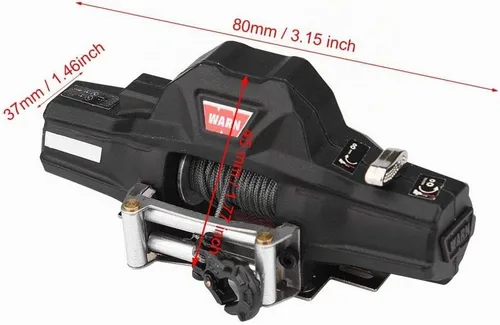 Vista 7 de Cabrestante automático de coche Rc, universal escala 1/8 modelo Rc vehículo oruga accesorio de coche Dualmotor Winch con control remoto inalámbrico