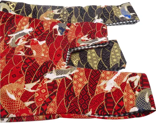 Vista 6 de BAR Elegante bolsa de muñeca de algodón con patrón japonés, bolsa de nudo, bolsa de lona portátil para mujer, mujer