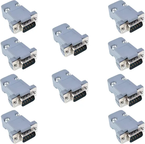 Vista 8 de DB9 Hembra 9 Pin Tipo de soldadura D-Sub Conector con capucha 10 Femenino
