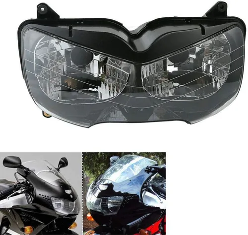 Vista 11 de Ensamble de lámpara de faro delantero para motocicleta compatible con Yamaha YZF600 R6 2006 2007 06 07 YZF-R6 Faro frontal transparente para moto