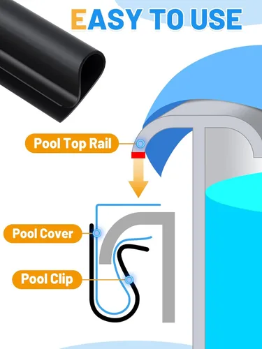 Vista 5 de 48 piezas de clips para cubierta de piscina de invierno de 4.7" - Kit de cierre de piscina para piscinas de pared de acero sobre el suelo