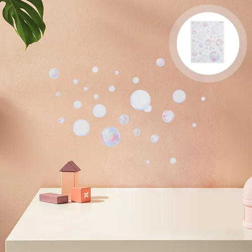 Vista 8 de VOSAREA Calcomanías de pared de burbujas para decoración de baño, calcomanías impermeables con tema oceánico para niños, cuarto de bebé, cuarto