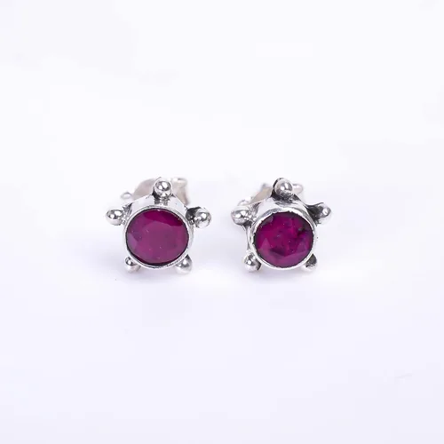 Vista 24 de Round Gemstone Stud Design 2