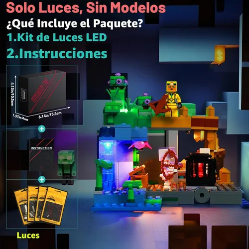 Vista 3 de VONADO Kit de luz LED compatible con Lego 21189 Skeleton Dungeon, luces decorativas de bricolaje para bloques de construcción Lego