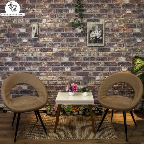 Vista 6 de Dundee Deco Paneles de pared 3D de imitación de ladrillo - Revestimiento, paneles de pared de aspecto de piedra gris y marrón, revestimiento
