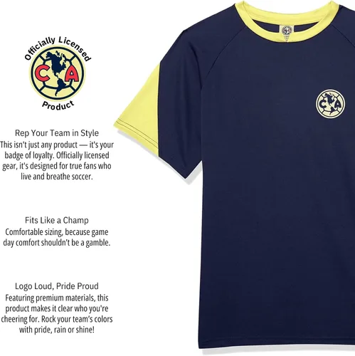 Vista 3 de Icon Sports - Camiseta de día de juego del Club América con licencia oficial - Unisex para niños