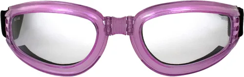 Vista 3 de 2 pares de lentes Birdz Eyewear Cardinal para mujer, acolchadas, flotantes, para motocicleta, montura rosa y lentes transparentes con montura morada