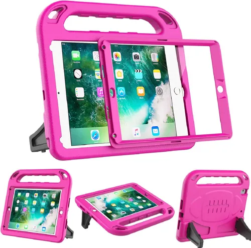 Vista 13 de BMOUO Funda para niños para iPad 9.7 2018/2017/iPad Air 2/1/Pro 9.7 - Protector de pantalla integrado con mango a prueba de golpes, funda