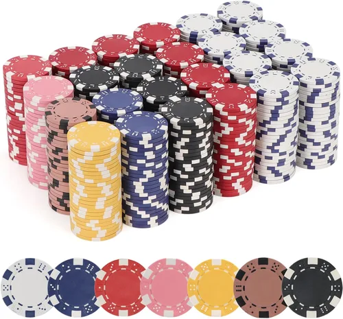 Vista 12 de Fichas de póquer de 11.5 gramos, 100 piezas de fichas de póquer de casino para Texas Hold'em, fichas de blackjack, kit de juegos de póquer
