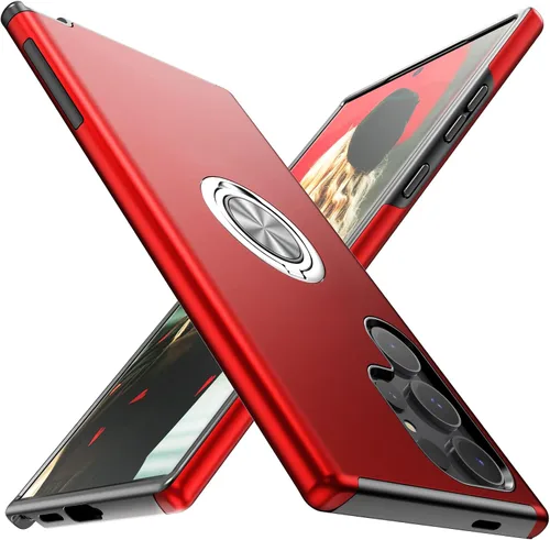 Vista 9 de Funda para Samsung Galaxy S26 con protector de pantalla de vidrio templado, híbrida 2 en 1, funda protectora delgada duradera con anillo magnético
