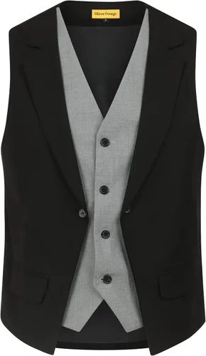 Vista 42 de Oliver George Chaleco formal de esmoquin en capas para hombre, chaleco de traje de negocios