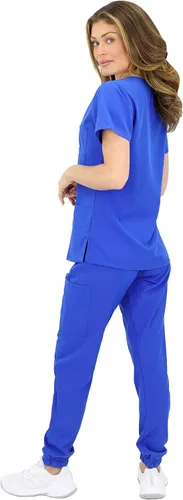 Vista 5 de Green Town Conjunto médico de 2 piezas para mujer, ajuste delgado, 4-Flex