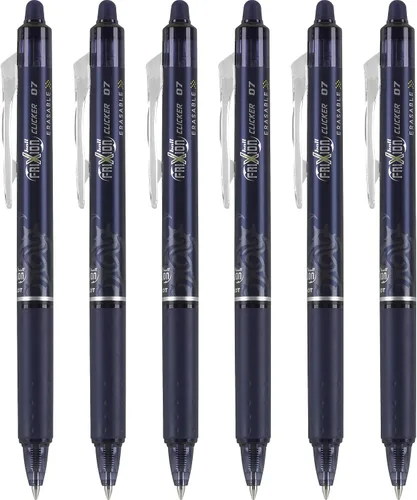 Vista 8 de PILOT FriXion Clicker - Bolígrafos de tinta de gel borrables y retráctiles, punta fina, tinta negra, 6 unidades (13601)