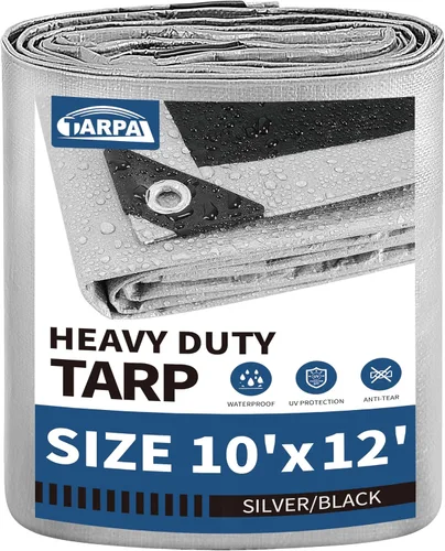 Vista 17 de TARPAL Lona 4x8 Pies Lonas Pequeñas Resistentes Impermeables 10mil Cubierta Protectora Multiusos Impermeable, Protección contra la Nieve o los Rayos